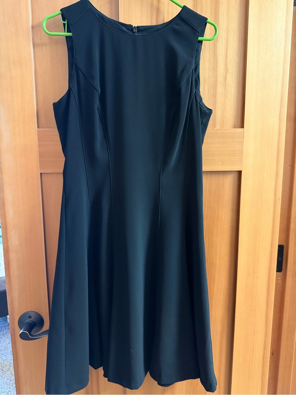 White House Black Market Black Sleeveless Fit-and-Flare Midi Dress